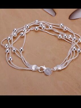 The multi strand bubble bracelet in 925 sterling silver
